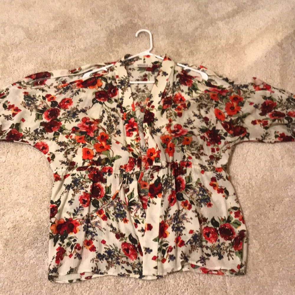 Cold shoulder, Cinch at waist, pretty colors.